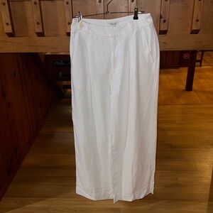 Madewell size 8 NWT NEW White Wide-Leg Linen Pants